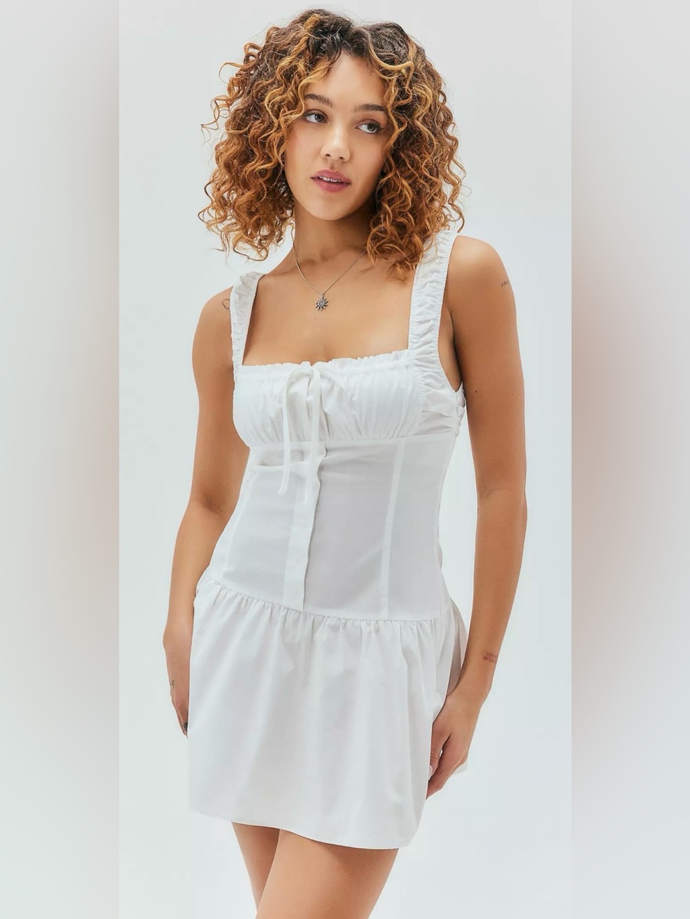 NWT Lioness Heat Mini Dress in White 100% Cotton Size Small